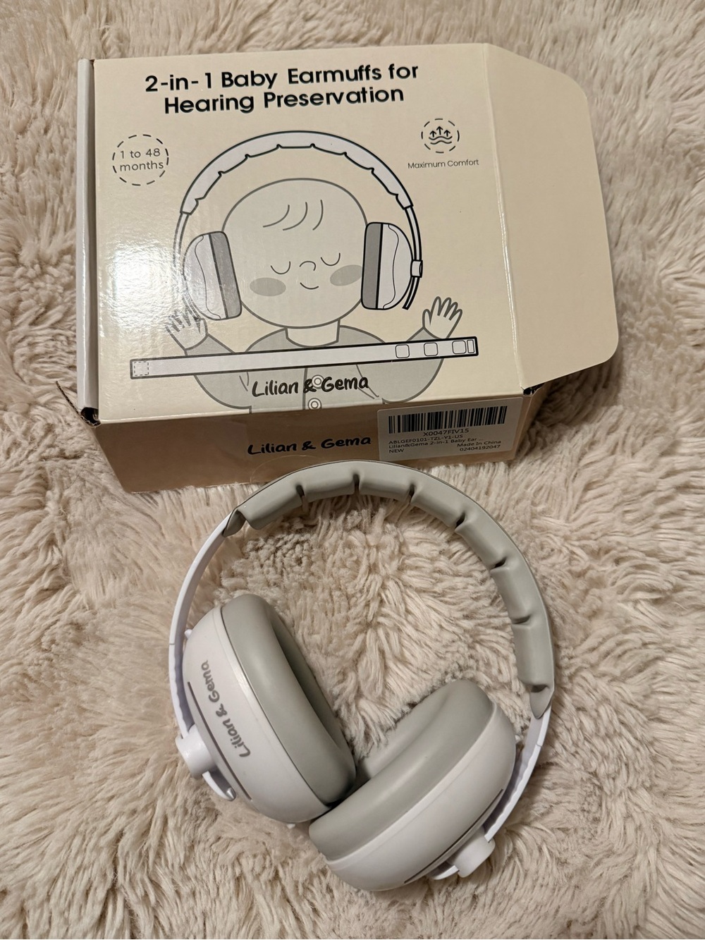 Kids 2-in-1 Baby Earmuffs – Gray
